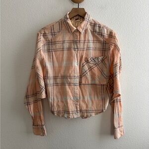 Free People Women's Paradise Garden Cropped Cutie Button Up Shirt